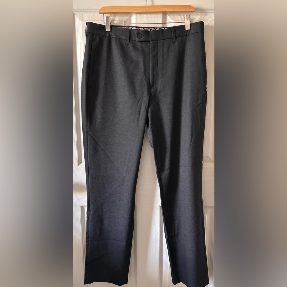 Ted Baker London Men’s Charcoal MMT-BEEZTRO Semi Plain Trousers Size 34R $175 - Picture 2 of 16